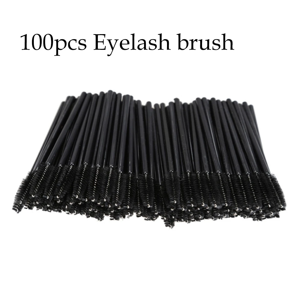 

100pcs/lot Disposable Eyelash Brushes Mini Mascara Applicator Natural Extention Wands Makeup Brushes Tool 2018 christmas gift