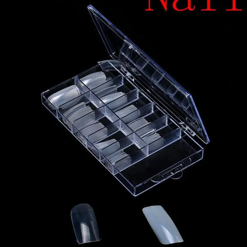 الطبيعي كاذبة كامل مسمار نصائح 100 قطع الاكريليك كاذبة وهمية مسمار الفن الأظفر كامل الاكريليك الفرنسية نمط الاكريليك كاذبة وهمية مسمار