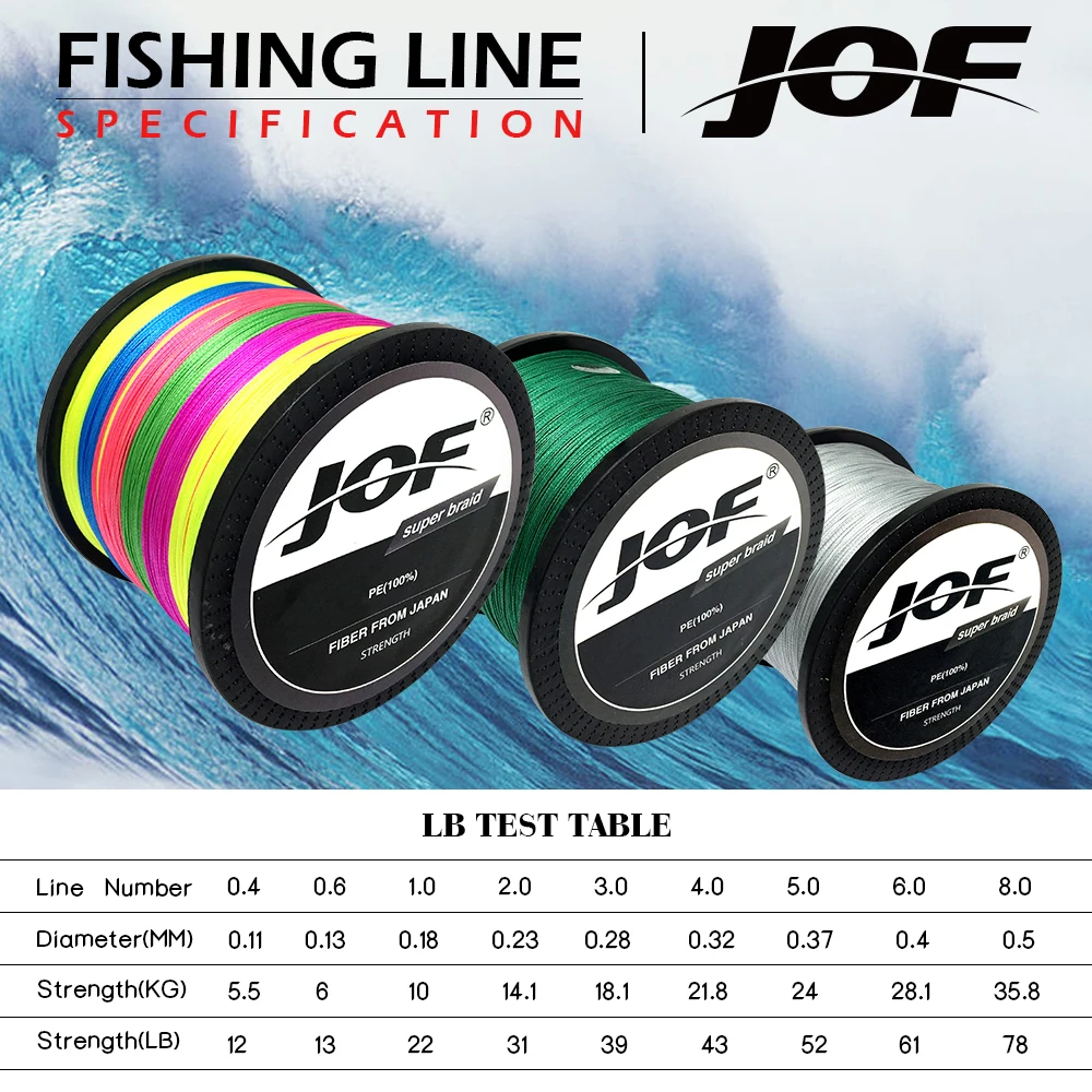 JOF مضفر خيط صنارة الصيد 8 السواحل الأخضر 100 متر 150 متر 300 متر 500 متر 1000 متر الحبل ينها multifilamento 8 الصيد