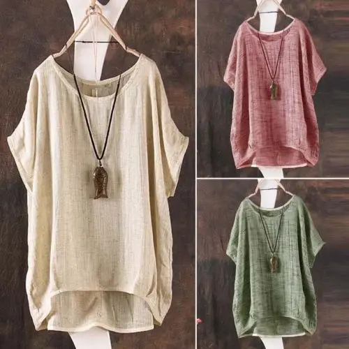 Blusa Tee rojo Algodón Casual Llano Manga caqui Verde Asimétrico Camisa De Larga Tops Mujer Camisas Blusas Verano Jumper Corta Suelto wqHCXnFZx