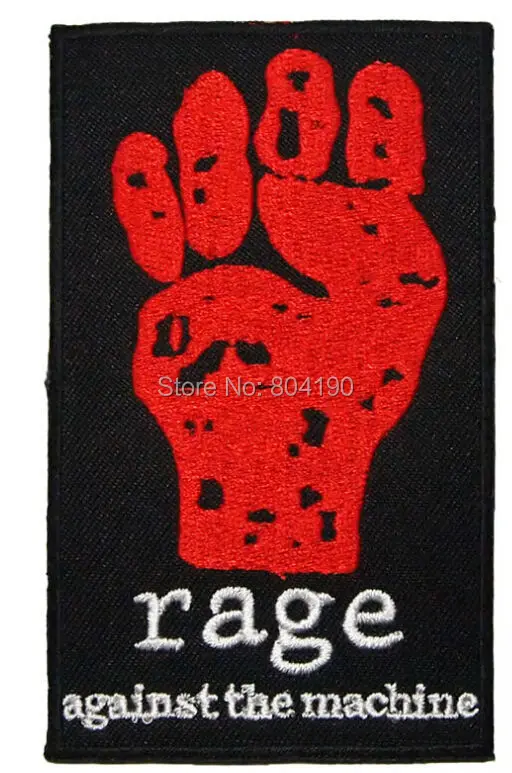 

4" RAGE AGAINST THE MACHINE Heavy Metal Music Rock Band LOGO Embroidered IRON ON Patch Applique Cap Hat