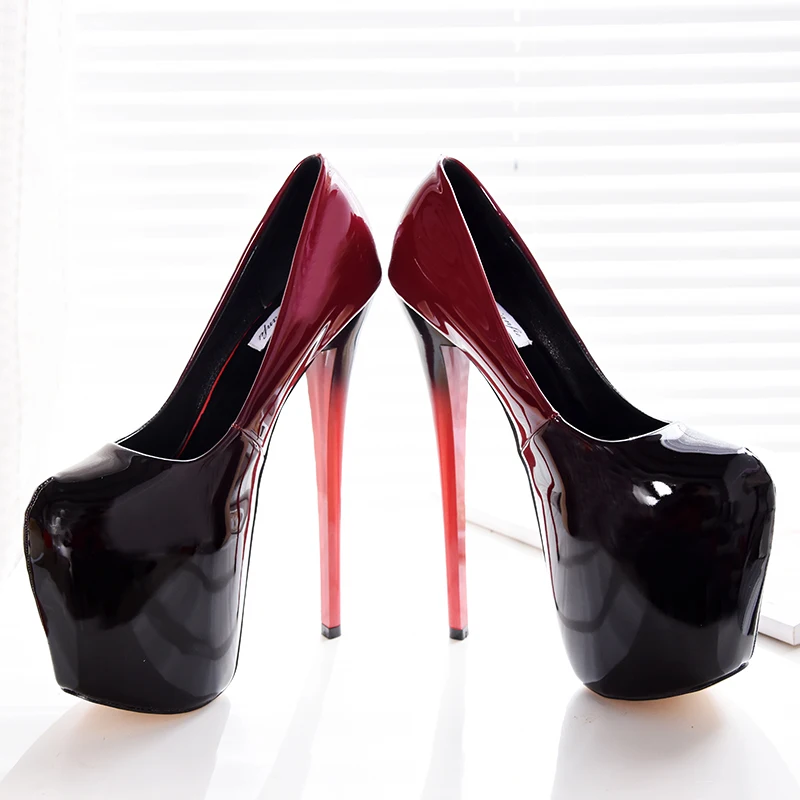 LLXF/весенне-осенняя женская обувь на платформе с круглым носком, на шпильке, большие размеры 34-45, 46, 47 женские туфли-лодочки на высоком тонком каблуке 20 см