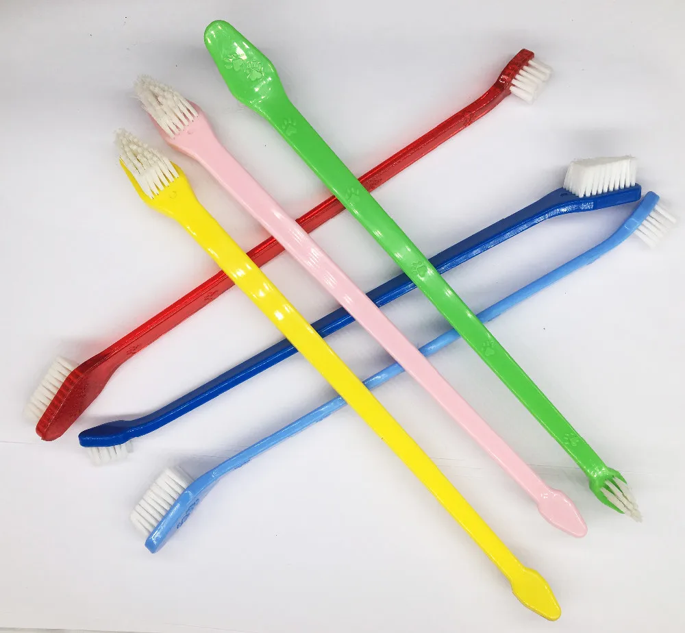 Title 9, 4pcs/lot Clean Breath Two-headed Toothbrush Dog...