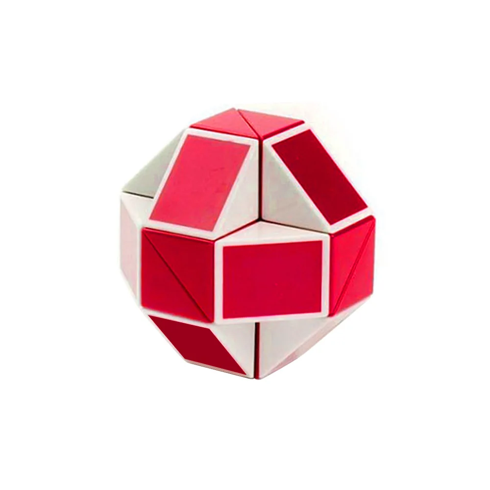 24 сегменты магического кубика-змеи, популярная детская игра-головоломка для детей - Цвет: Красный