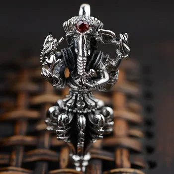 

Thai silver S925 silver jewelry wholesale Thailand imported antique style Ganesh lucky Pendant
