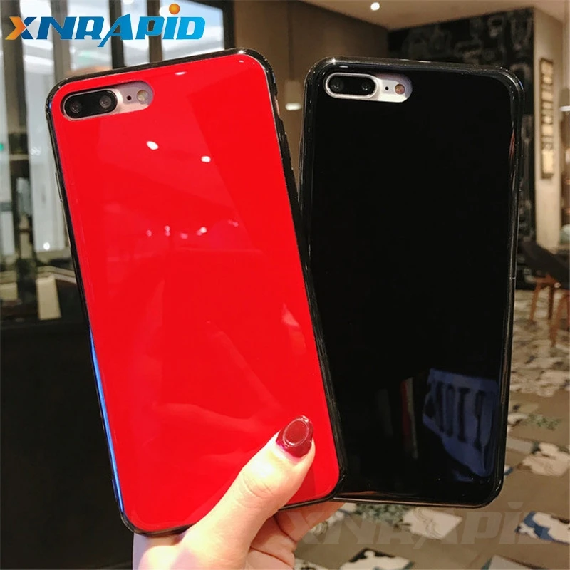 

For iphone X XR XS MAX 6 7 8 Plus 6S case with black and red reflective sheen case