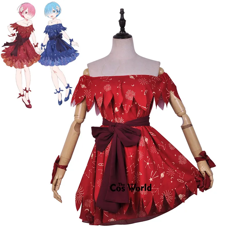 Шифоновое платье тройка Re Zero Kara Hajimeru Isekai Seikatsu Ram u RAM Remu REM Униформа аниме костюмы