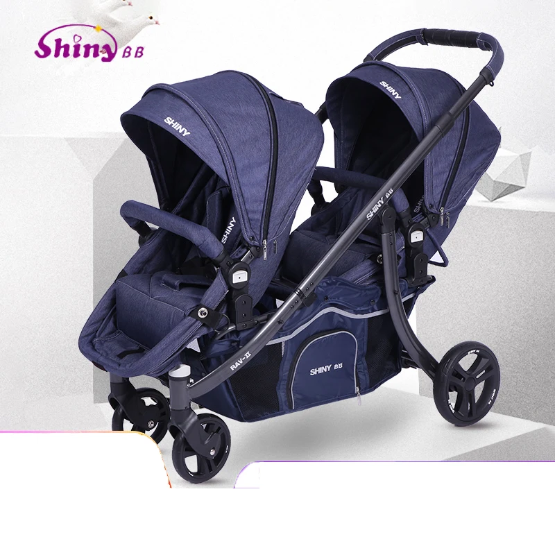 

Shinybb twin stroller detachable lightweight folding front and rear seat dragon and phoenix second child double car artifact