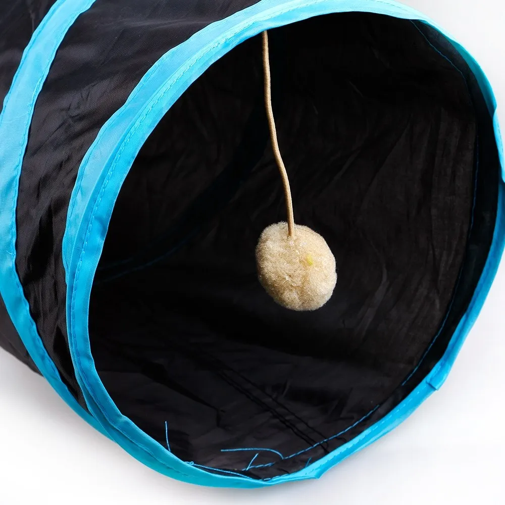 Free Shipping Funny Cat Tunnel Toy Pet Tent Toy Foldable 4 Holes Cat Tunnel With Ball Kitten Cat Toy Cat Supplies