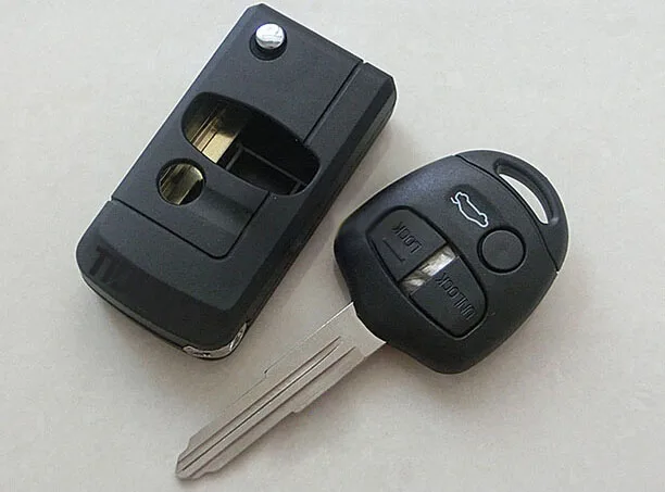 3 Button Left Blade Mitsubishi Exceed Modified  Flip Remote Key Shell (1)-1