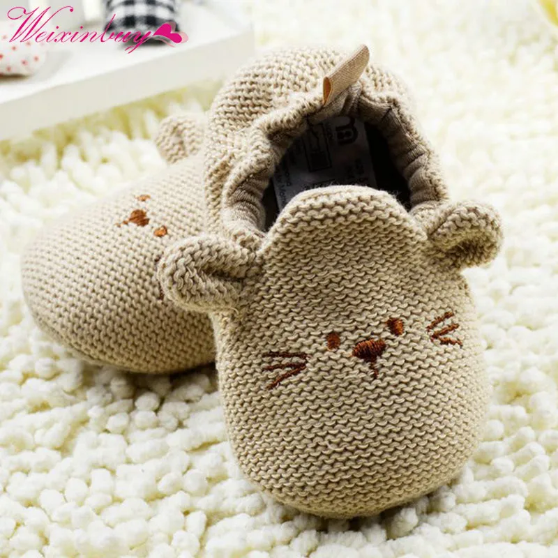 Baby Shoes Baby Girl Shoes Toddler Knit Crib Cute Cartoon Baby Boy Shoes Anti-slip Prewalker Baby First Walkers
