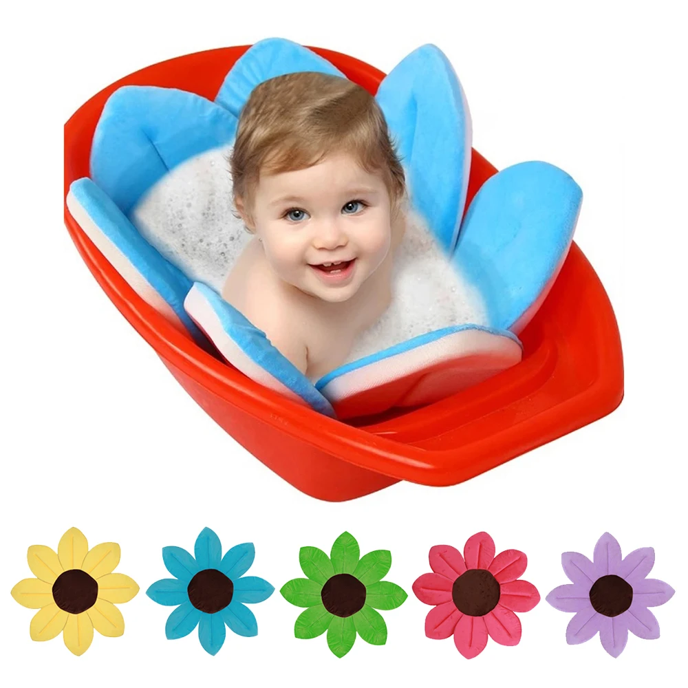 Newborn Baby BathtubBathtub Foldable Blooming Flower Shape Mat Soft