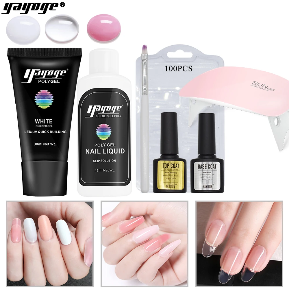 Yayoge 30ml Poly Gel Nail Kit With Lamp For Gel Ex