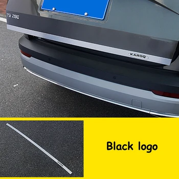 

Black Logo Stainless Steel Rear Tailgate Trunk back door Cover Trim For Skoda Karoq 2018 2019 Car Accessories Styling