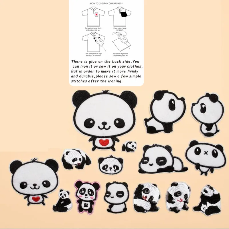 

The Animal 15 Black White Patch Embroidered Badge Repair Patches For Clothing Iron On For Close Shoes Bags Badges Embroidery