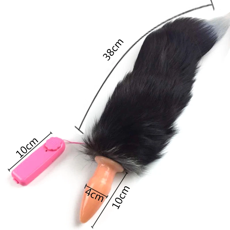 Black Wolf Electric foxtail vibrator butt plug tail beads anal plug Sex Products Adult Sex Toys For Women Anal Sex toy Black Wolf Electric foxtail vibrator butt plug tail beads anal plug Sex Products Adult Sex Toys For Women Anal Sex toy
