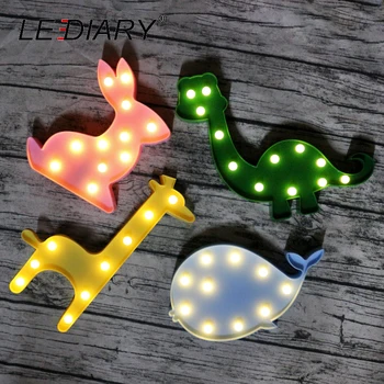 

LEDIARY Colorful LED Animal Night Lights Holiday Decor Flamingo Unicorn Dinosaur Swan Giraffe Alpaca Bedside Desk Lamp For Kids