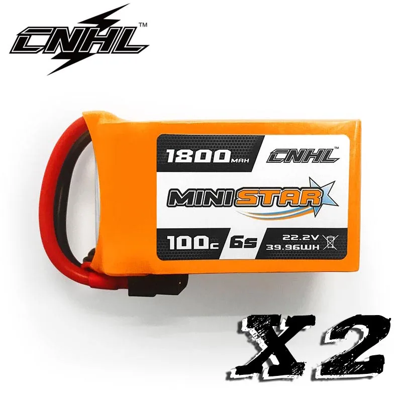 

2PCS CNHL MiniStar 1800mAh 6S 22.2V 100C Lipo Battery