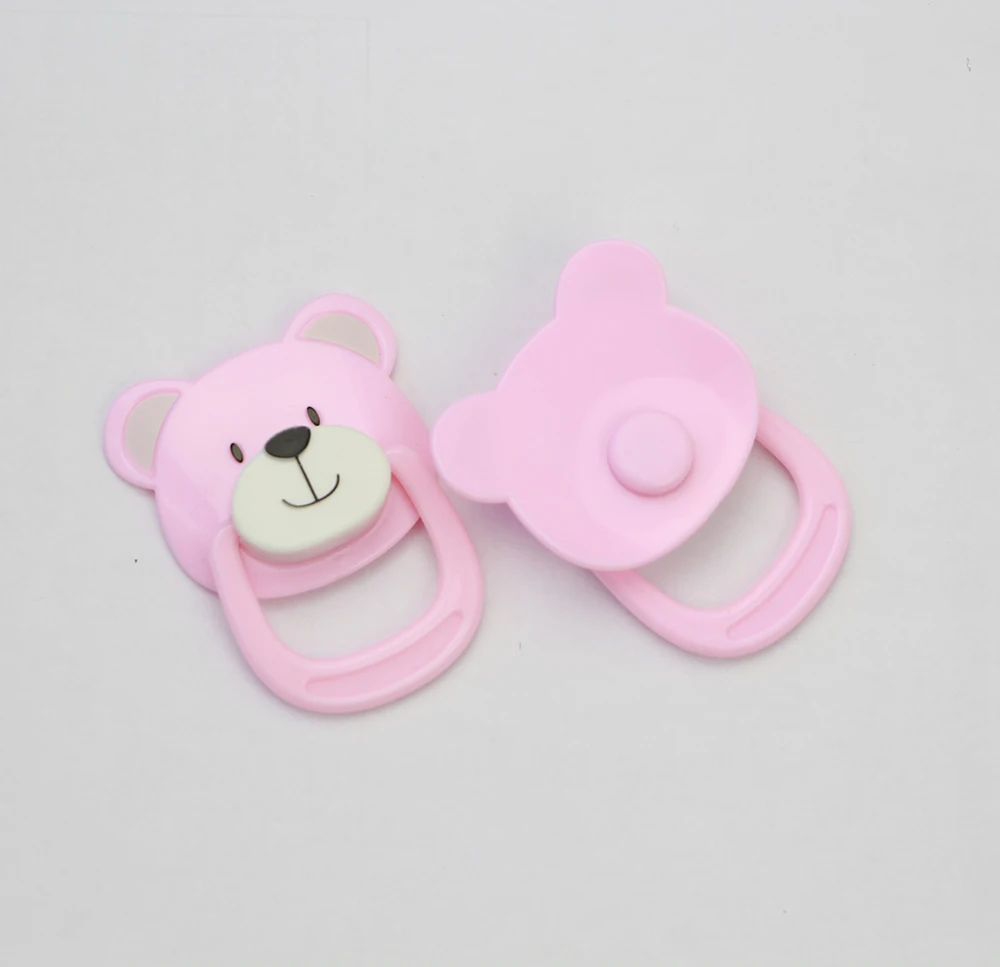 

New Designed For Reborn Baby Doll Magnet Pacifier Plastic 5*2.5 mm Cartoon Bear Doll Nipple Pink and Blue Generic Accessories