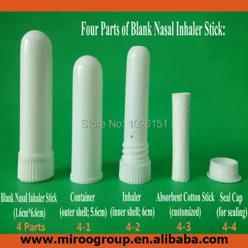 

Free Ship 100 sets/lot White Color Plastic Aromatic Nasal Inhaler Blank Nasal Inhaler Sticks with Best Quality 51mm Cotton Wicks