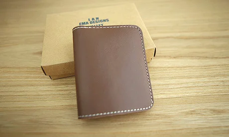 LANSPACE дизайнерский кожаный бумажник ручной работы мужской кошелек маленький студенческий кошелек брендовый кожаный кошелек - Цвет: Dark Brown