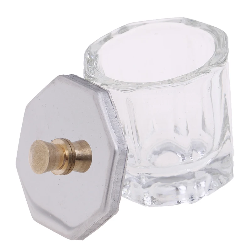 Acrylic Nail Crystal Glass Dappen Dish Bowl Cup With Cap Liquid Powder Manicure Nail Art Tools Acrylic Powder Liquid Cups