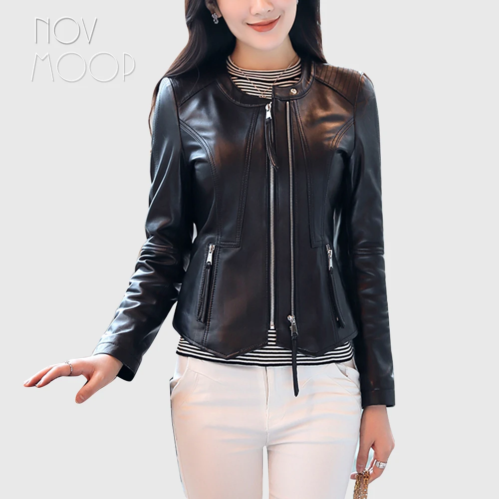 Мотоциклетная байкерская куртка giacca blouson черная из натуральной овчины в