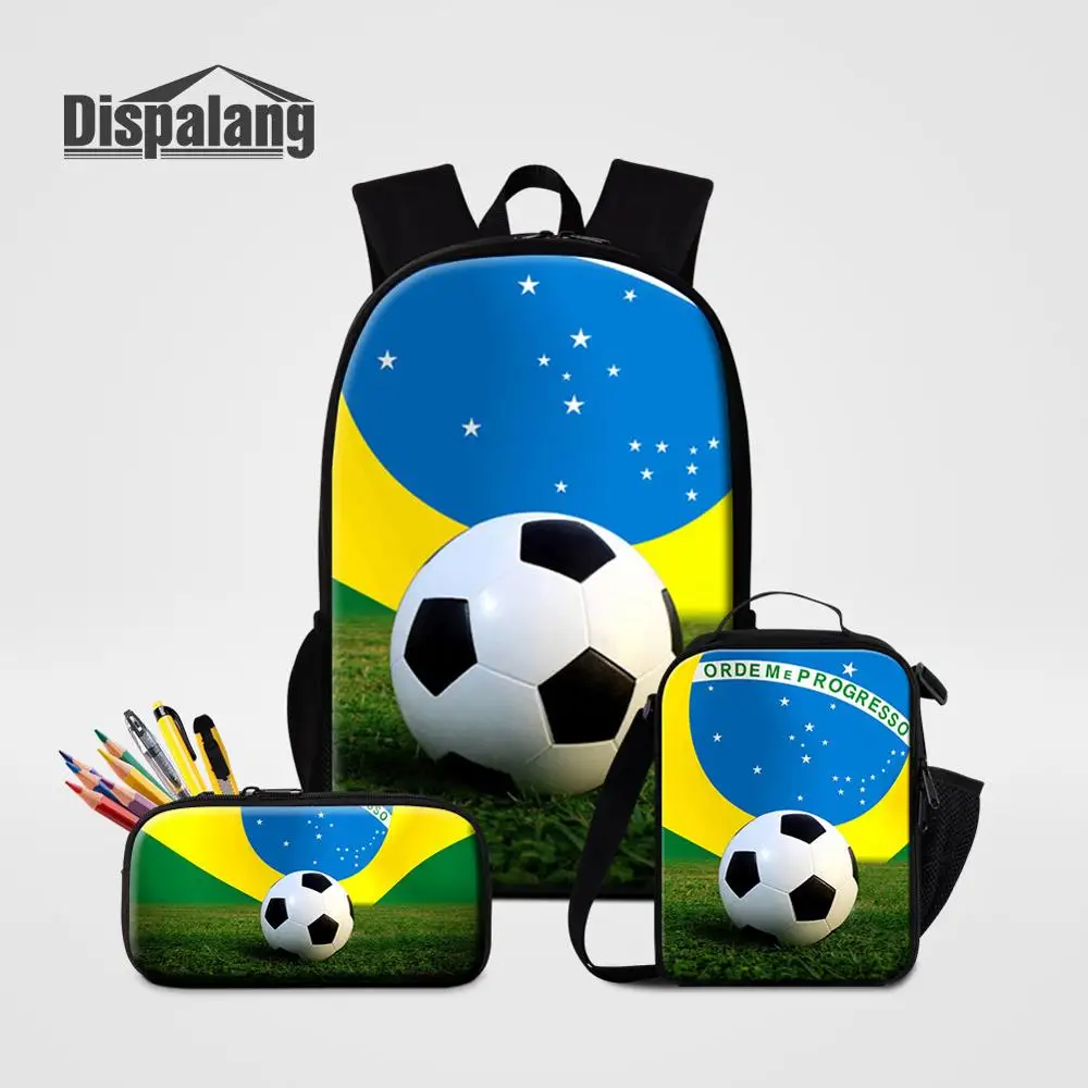 Dispalang детский модный рюкзак Ланчбокс Чехол Карандаш для школы футбольные Мячи Футбол школьные сумки мальчики баскетбольные мячи рюкзак Rugzak - Цвет: 3 PCS Set14