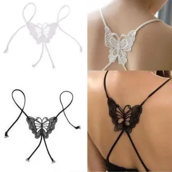 

HEALMEYOU New Sexy Lace Big Butterfly Adjustable Strapless Bra Belt Shoulder Straps Gift