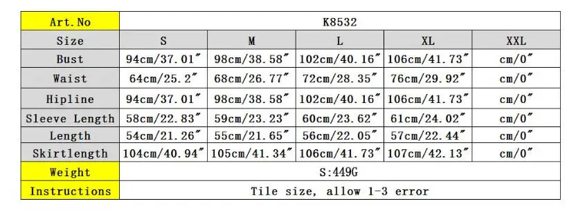 SIZE CHART