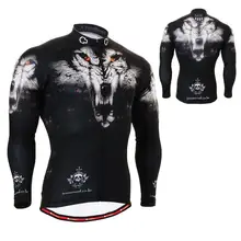 "Волк команда" полный графический Для мужчин с длинным рукавом Велоспорт майка с 3 задних карманах быстросохнущие цикл гонки MTB Road велосипед Костюмы