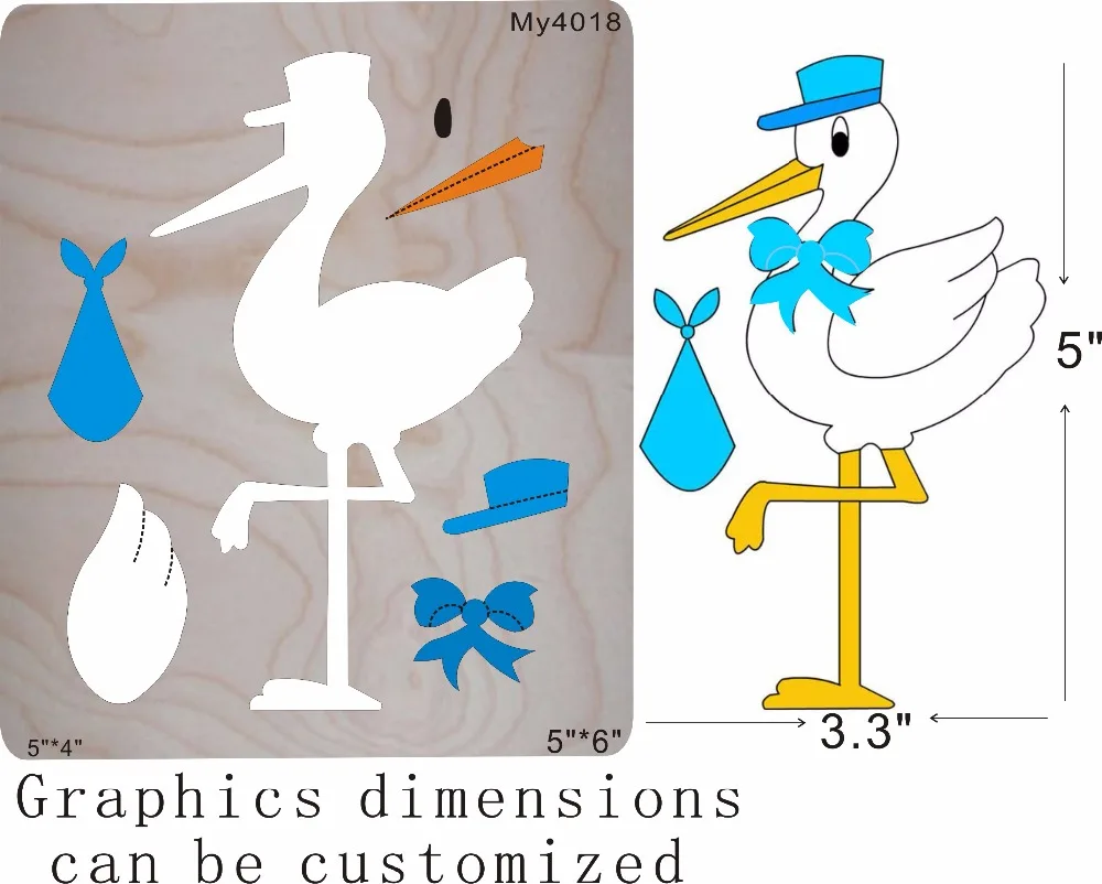 

Red-crowned crane Wooden Die New compatible