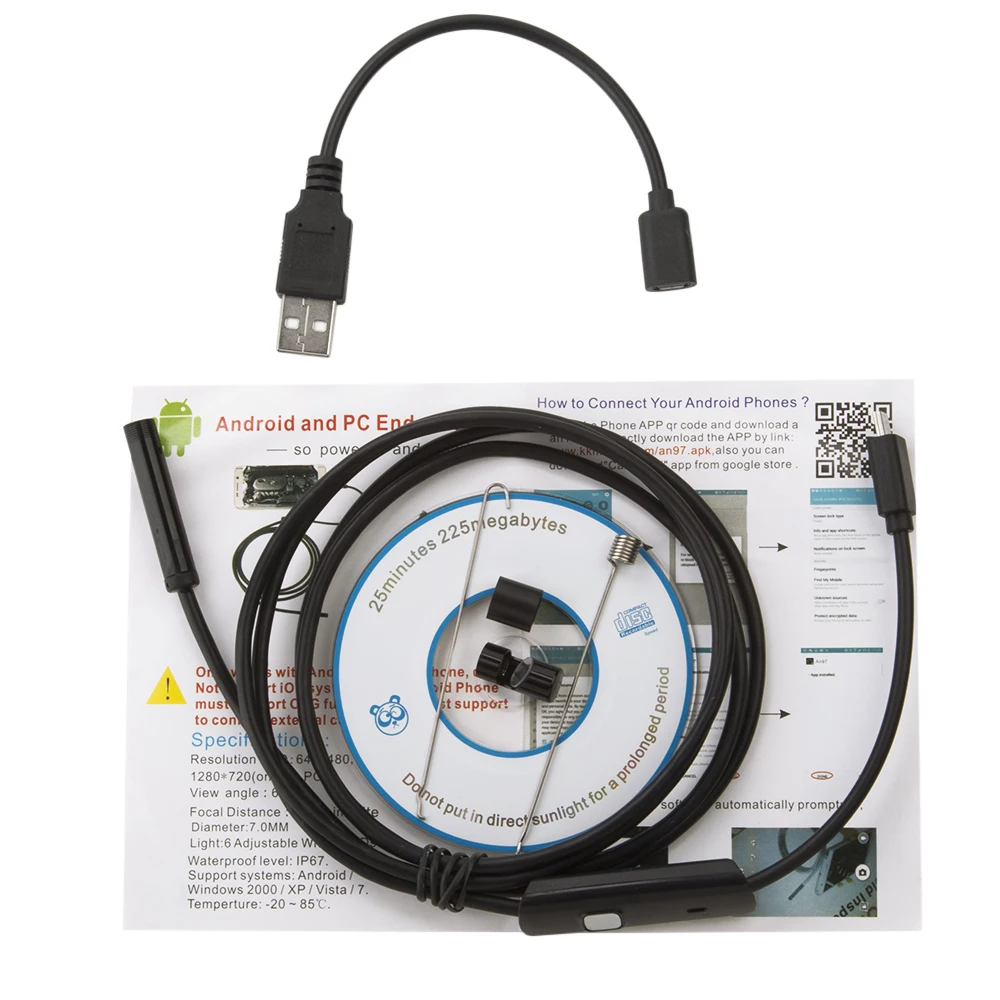 HD 720 P 1 м/2 м/3,5 м/5 м Полужесткий кабель 8 мм объектив Android USB эндоскопа Камера трубы бороскопы Камера для телефона Android Windows PC