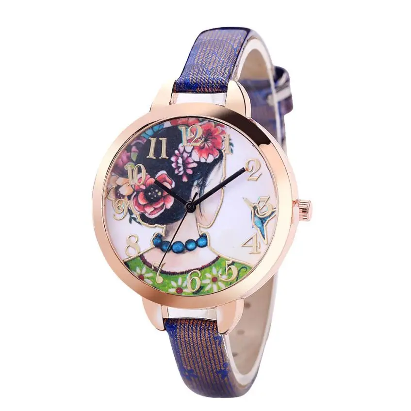 Womens Stylish Wrist Watch Elegant Analog Watch With PU Band