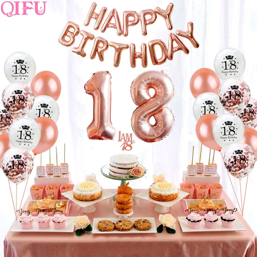 QIFU 18th Декор ко дню рождения с днем воздушный шар из фольги/воздушные шары 18 для