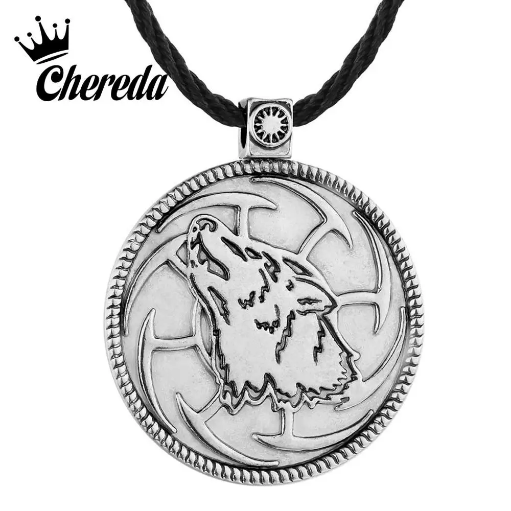 Бронзовое винтажное ожерелье Chereda Wolf Sunwheel для мужчин металлическая славянская
