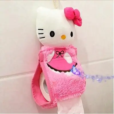 4 шт./компл. рисунок «Hello Kitty» розовый мягкий силиконовый чехол с рисунком из мультфильма Ванная комната сиденье для унитаза крышка ванны коврик для ковер подушка сиденья Кольца Набор для туалета - Цвет: pink tissue cover