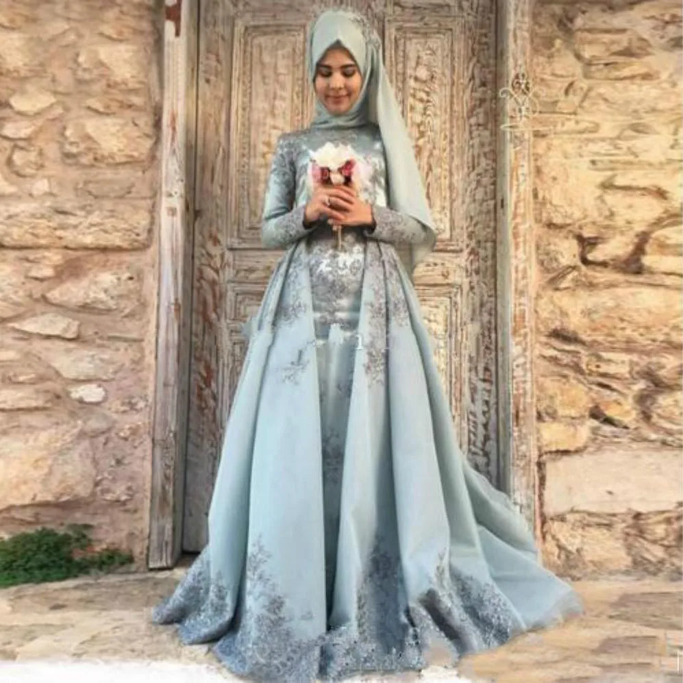 Романтические турецкие мусульманские Вечерние платья с длинным рукавом на Ближнем Востоке, кружевные вечерние платья в Дубае, праздничные платья знаменитостей
