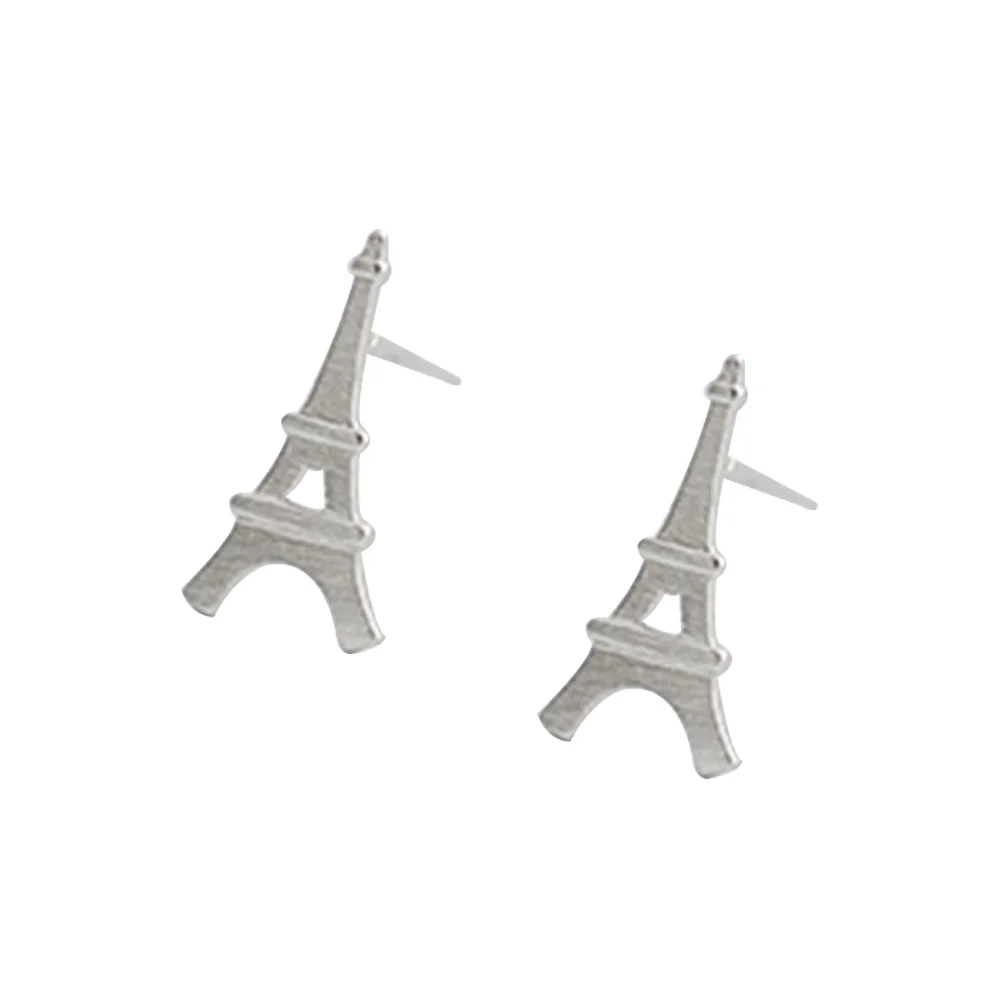 

1 Pair of Ear Studs Decor Beautiful Silver Eiffel Tower Earring Eiffel Ear Stud for Women Lover Friend Girl Mother