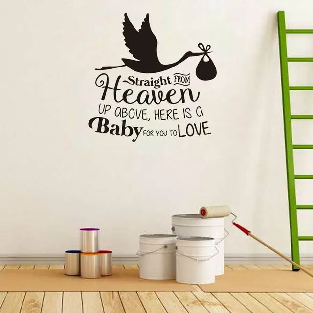 Straight From Heaven Vinyl Wall Art Baby Room Sticker Nursery Decal Straight From Heaven Vinyl Wall Art Baby Room Sticker Nursery Decal Door Window Stencils Mural Decoration