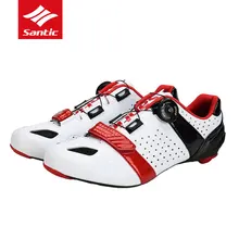 Santic Mens Zapatillas de Ciclismo de Carretera de Fibra de Carbono Único Scarpe Strada Ciclismo Transpirable Zapatillas De Ciclismo MTB Bicicleta de La Bici Zapatos