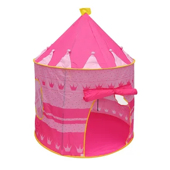 

Hot Kids Play Tent Portable Foldable Prince Folding Tent Children Boy Girl Castle Cubby Fairy Play House Gifts Outdoor Toy Tents