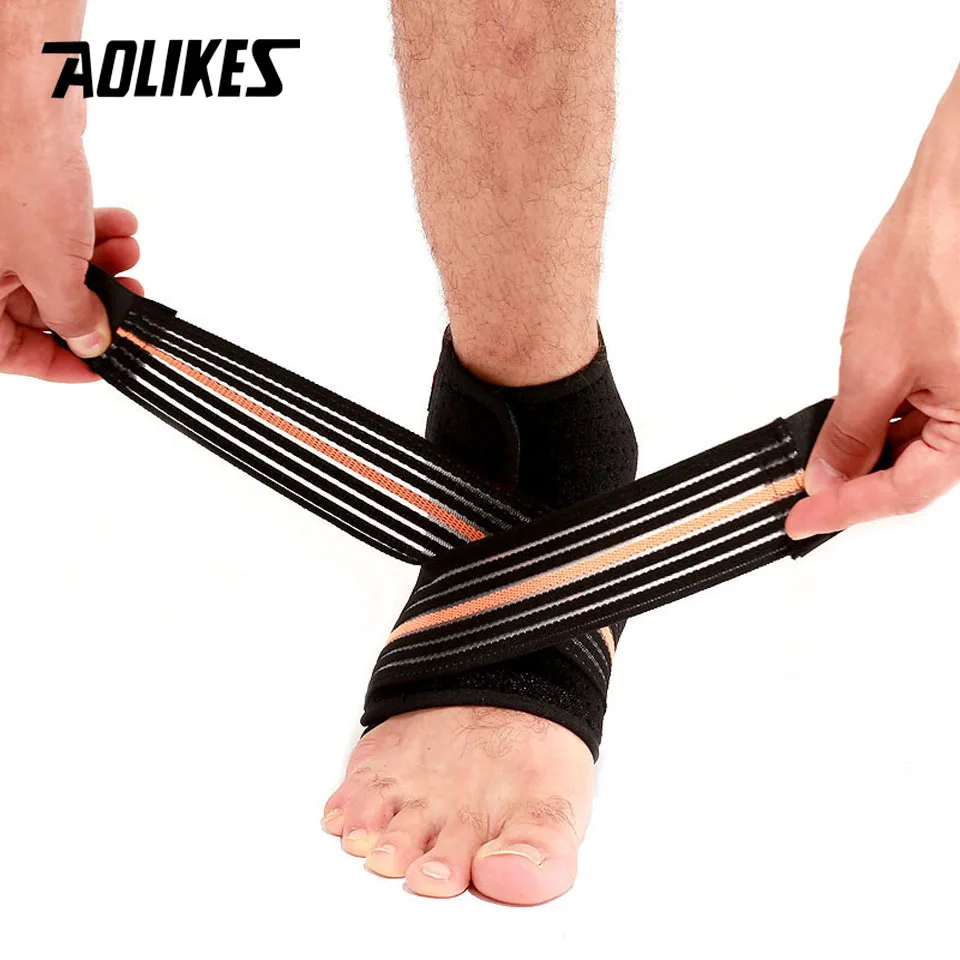 

AOLIKES 1PCS Sport Breathable Ankle Brace Protector Adjustable Ankle Support Pad Protection Elastic Brace Guard Support Football
