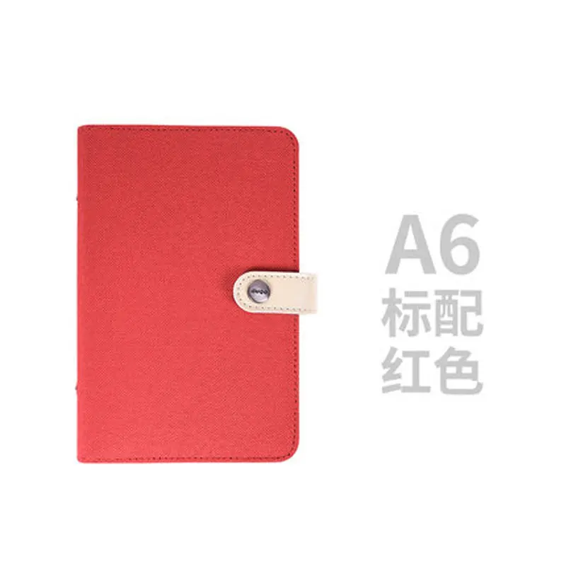 Yiwi A5 A6 Color Cloth Material Cover Notebook Snap Planner Journal Organizer Binder Stationery - Цвет: a6 Red