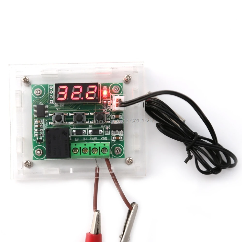 DC 12V W1209 Digital Cool Heat Temp Thermostat Thermometer Temperature