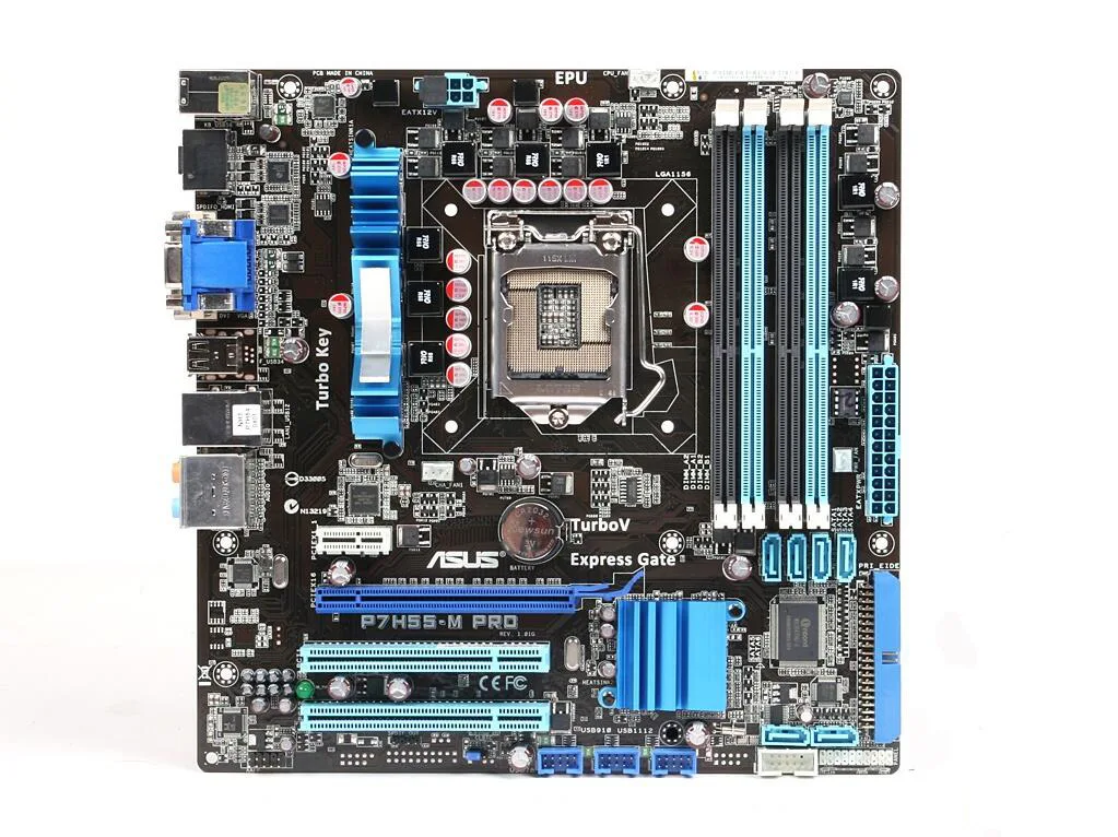 1156 pin Роскошная маленькая плата P7H55-M PRO Поддержка I3 I5 I7 поколение CPU 90% новый |