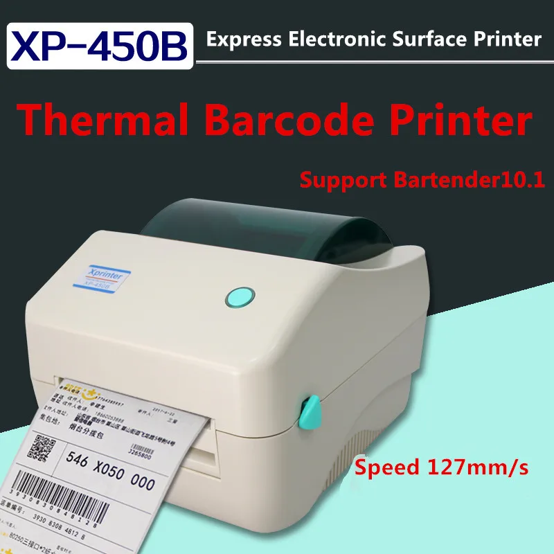 

XP-450B Direct Thermal Barcode Printer Commodity Label/Amazon EUB Label Printer 203dpi 127mm/s Express Invoice Printer