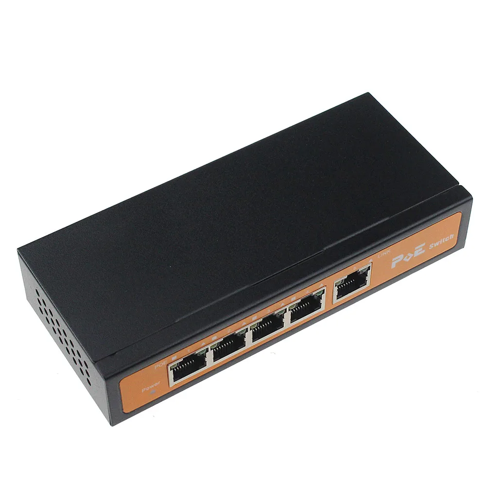 Профессиональный 1 + 4 порта 100 Мбит/с мини PoE коммутатор Power over Ethernet IEEE802.3af 96 Вт 48 В