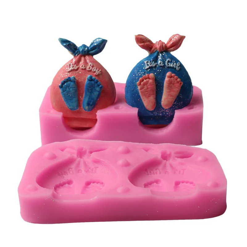 3D детские ножки шоколадный торт декоративные приборы DIY для выпечки фонданта силиконовые формы следа кухонные принадлежности Формы для выпечки