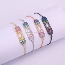 10 шт. Zyunz полые звезды прямоугольник Разъем браслет для женщин микро Pave CZ камни Шарм цепь браслет модные ювелирные изделия